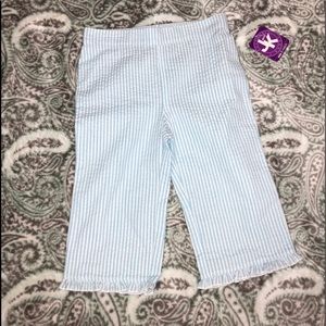 NWT J. Khaki Blue and White Seersucker Pants